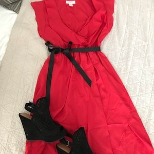 Motherhood Maternity Flutter Sleeve Dress